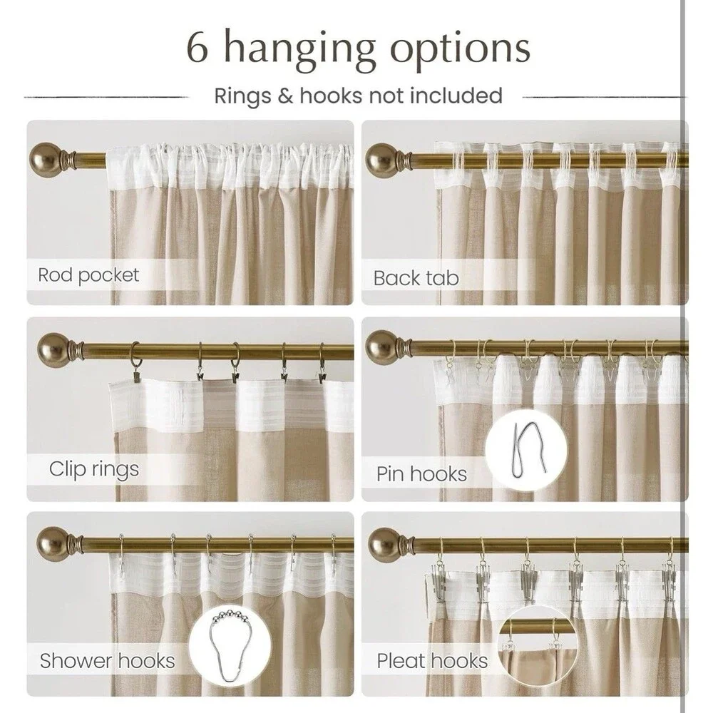 NICETOWN Semi Sheer Light Filtering 52x102 inches Long Curtains,Angora, 2 Panel